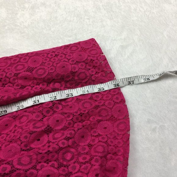 Trina Turk Los Angeles Sheath Dress Size 6 Womans Pink Lace Sleeveless V Neck - Picture 14 of 14